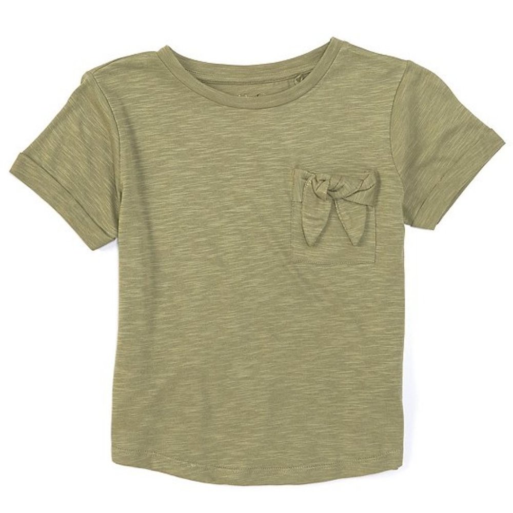 Big Girls  Short-Sleeve Bow-Accented-Pocket Te